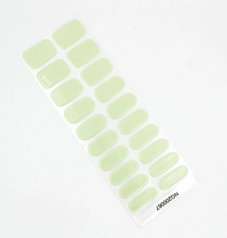 Semi-Cured Gel Nail Wraps Light Green Pistachio