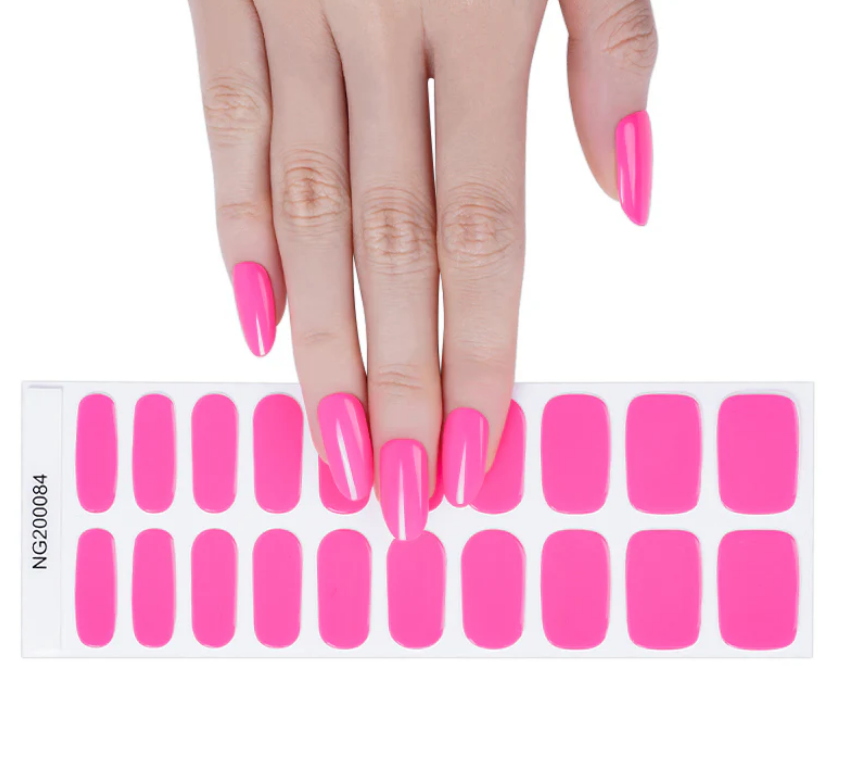 Semi-Cured Gel Nail Wraps Hot Pink