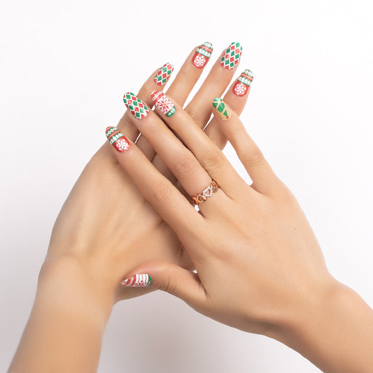 Pull à motif de Noël vert, rouge et blanc, flocons de neige, sapin de Noël