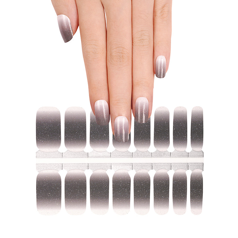 Dégradé ombré blanc à gris avec paillettes scintillantes