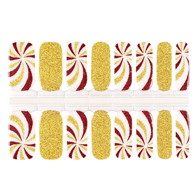 Red Gold Glitter Candy Swirl