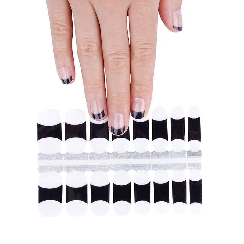 Pointe française noire avec fond transparent clair