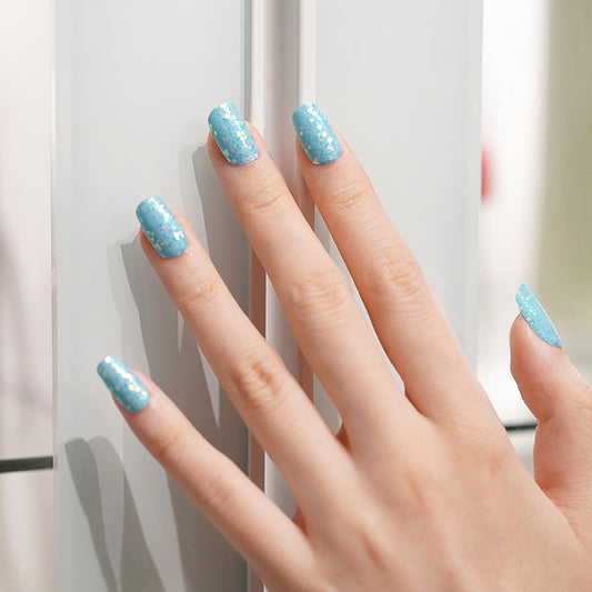 Light Gray Blue Iridescent Sequin Solid