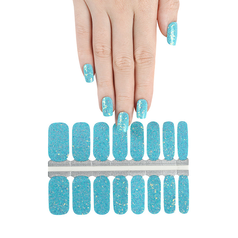 White Smoke Blue Iridescent Sequin Solid