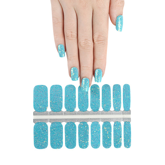 White Smoke Blue Iridescent Sequin Solid