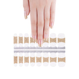 Gold Glitter French Manicure Clear Background