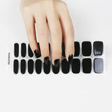 Semi-Cured Gel Nail Wraps Black Solid Color