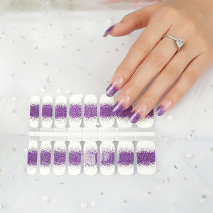 Purple Glitter French Manicure