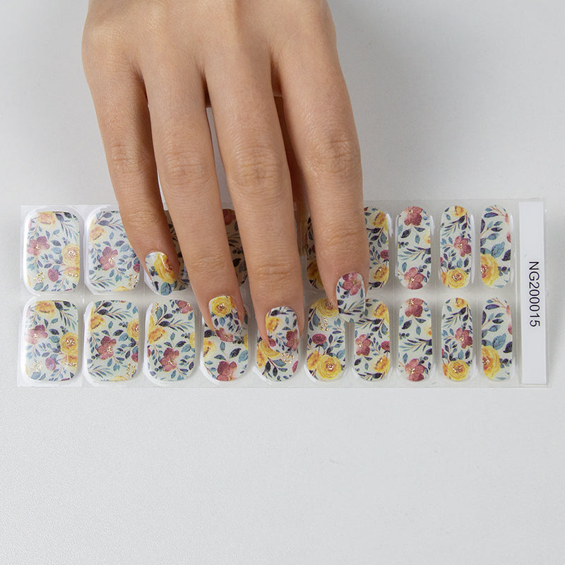 Semi-Cured Gel Nail Wraps Spring Flowers