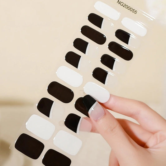 Semi-Cured Gel Nail Wraps Black and White