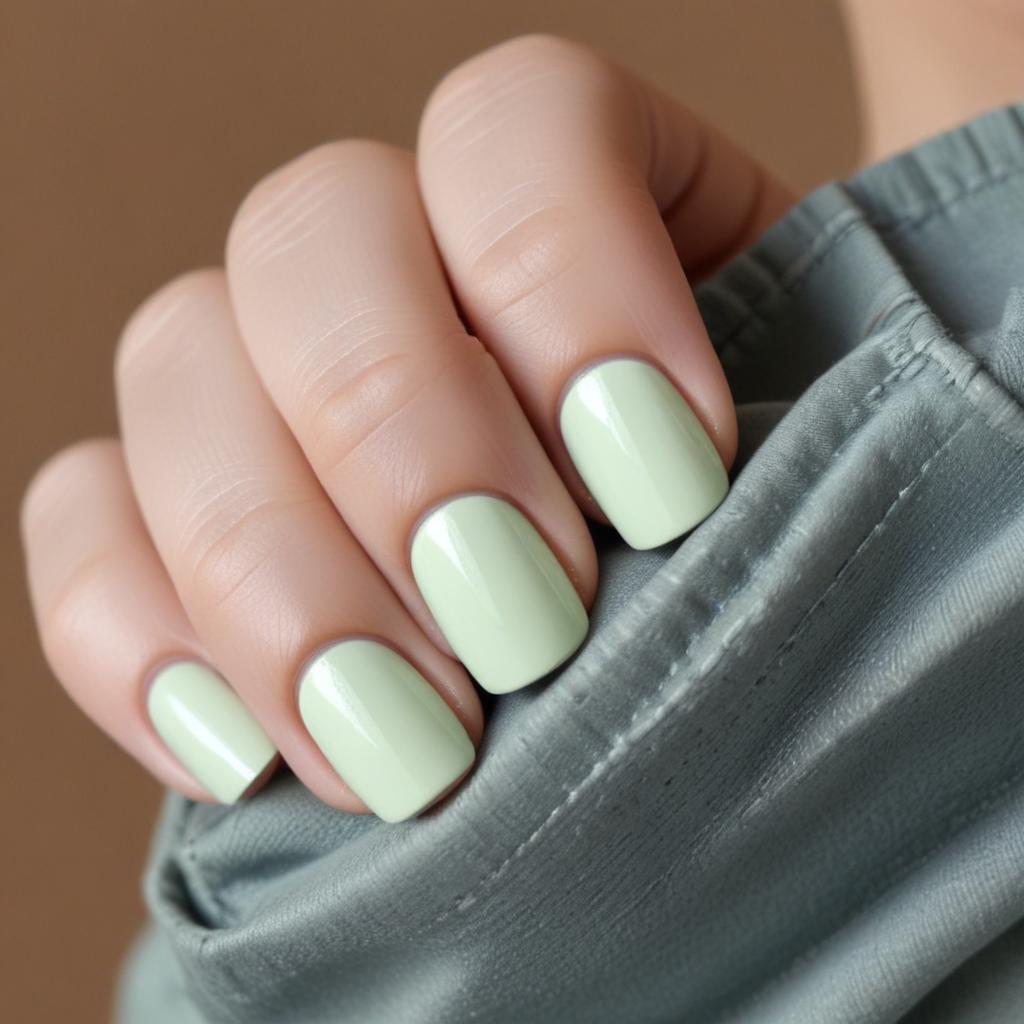 Semi-Cured Gel Nail Wraps Light Green Pistachio