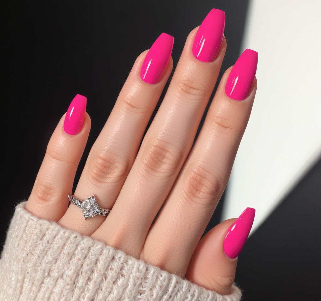 Semi-Cured Gel Nail Wraps Hot Pink