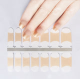 Big Size Wide Nail Wraps Gold Tip French Manicure Negative Space