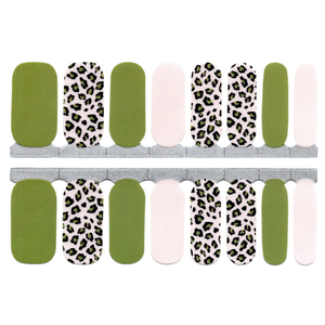 Green and Light Grey Leopard Print