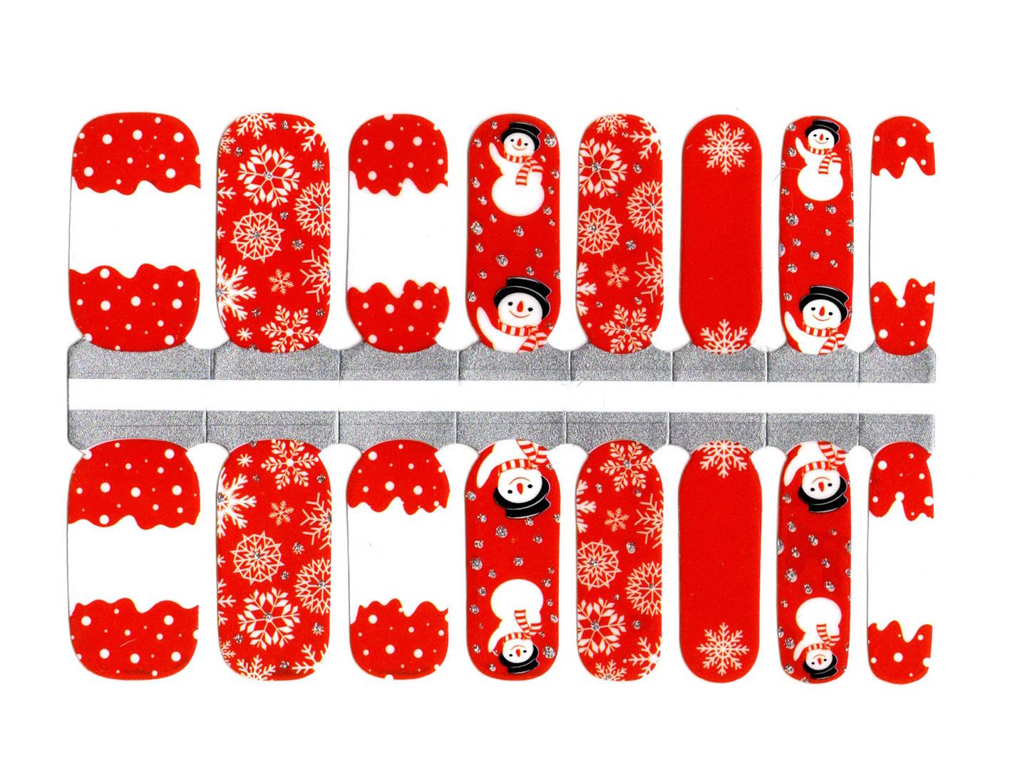 White and Red Snowflakes, Snowfall, Snowmen Christmas