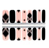 Pink and Black Geometry Triangles with Metallic Gold