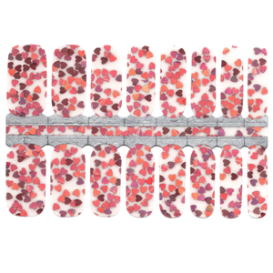 Confetti Metallic Hearts with Clear Background Valentine's Day