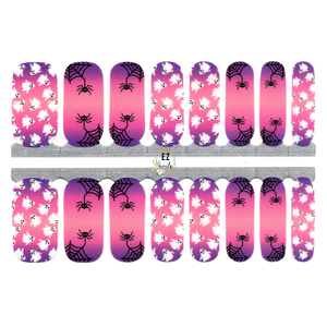 Fantômes, toile d'araignée dégradé rose à violet dégradé Halloween