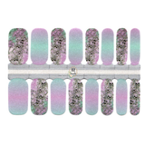 Sculls with Flowers Purple to Aqua Ombre Gradient Shimmer Halloween