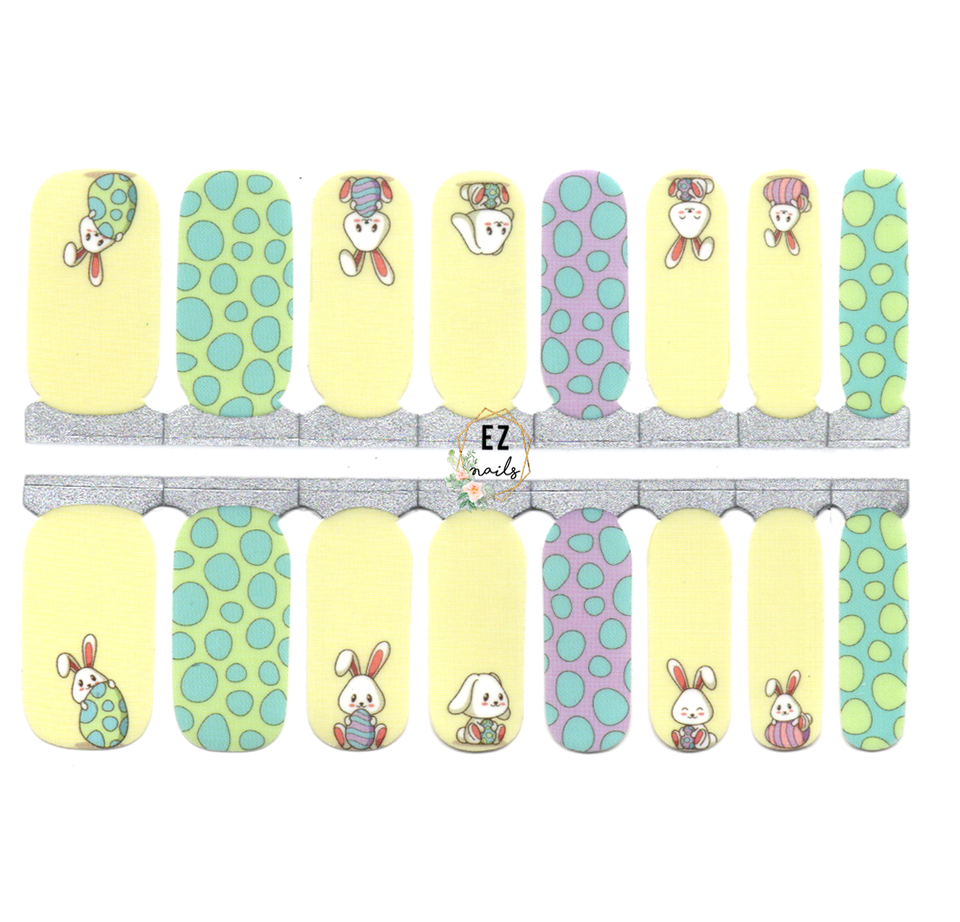 Easter Bunny with Egg Pattern Pastel Colors