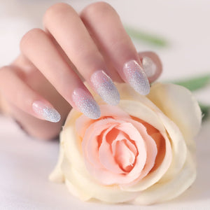 Silver Glitter French Manicure