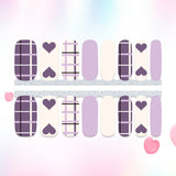 Lilac Purple with Beige Plaid, Hearts