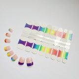 Rainbow Gradient French Manicure with Clear Top