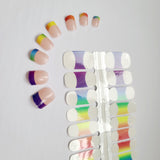 Rainbow Gradient French Manicure with Clear Top