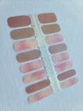 Semi-Transparent Pink Watercolor Marble with Nude Beige and Brown