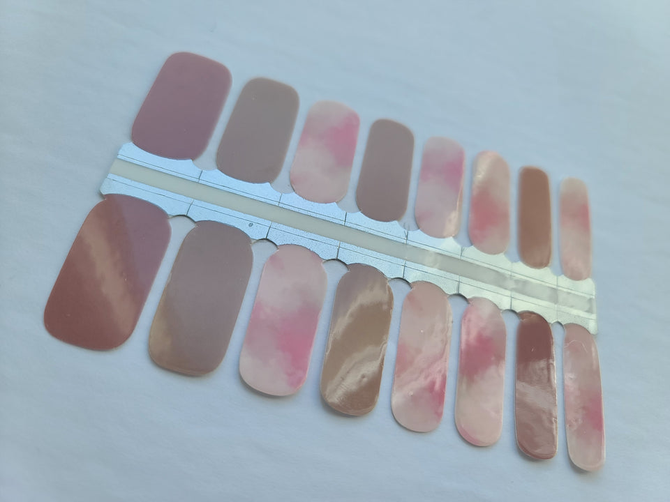 Semi-Transparent Pink Watercolor Marble with Nude Beige and Brown