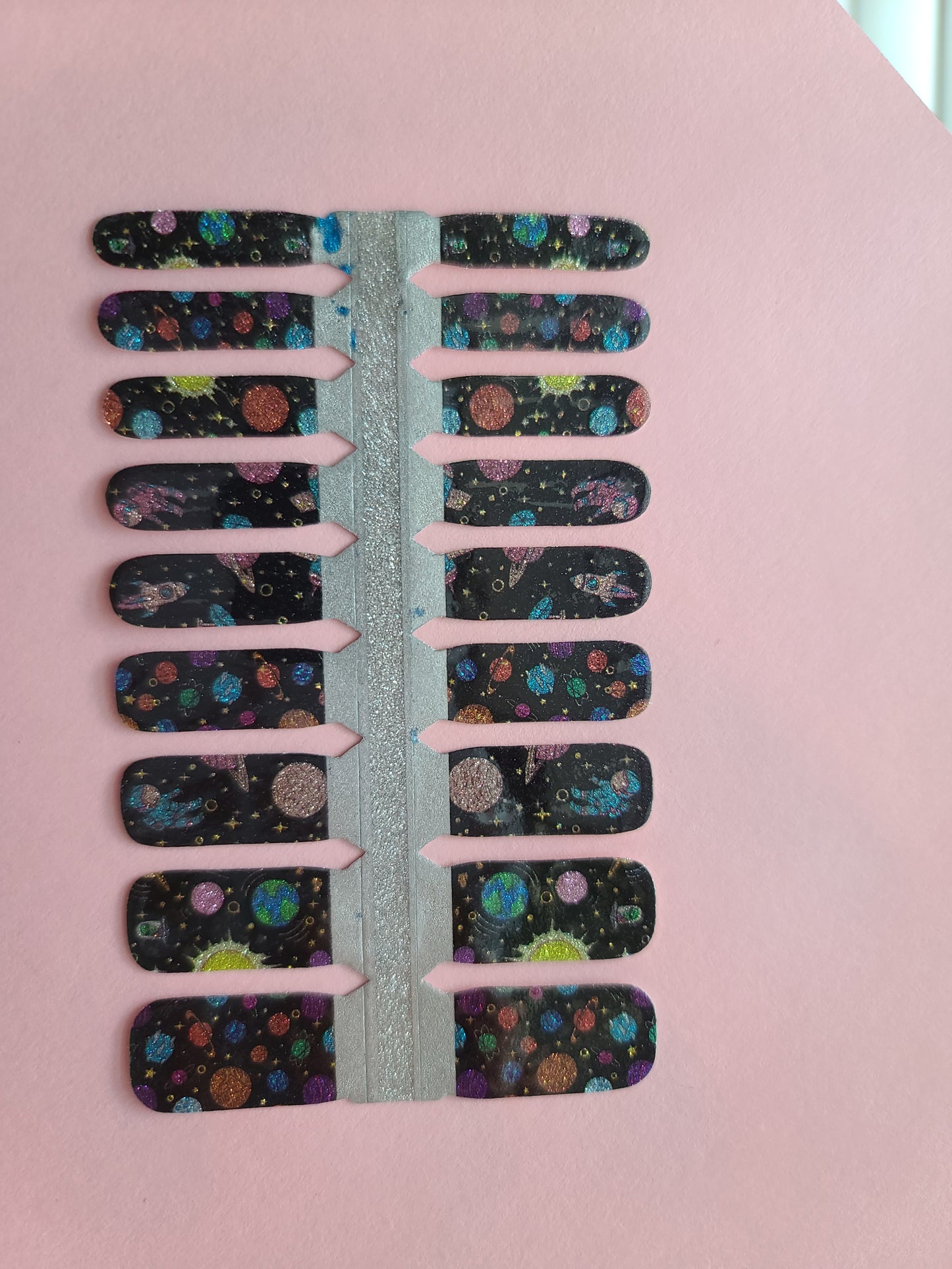 Gray Glitter Space, Planets, Spaceman, Rocket, Jupiter, Sun, Venus, Earth, Solar System (Kids)