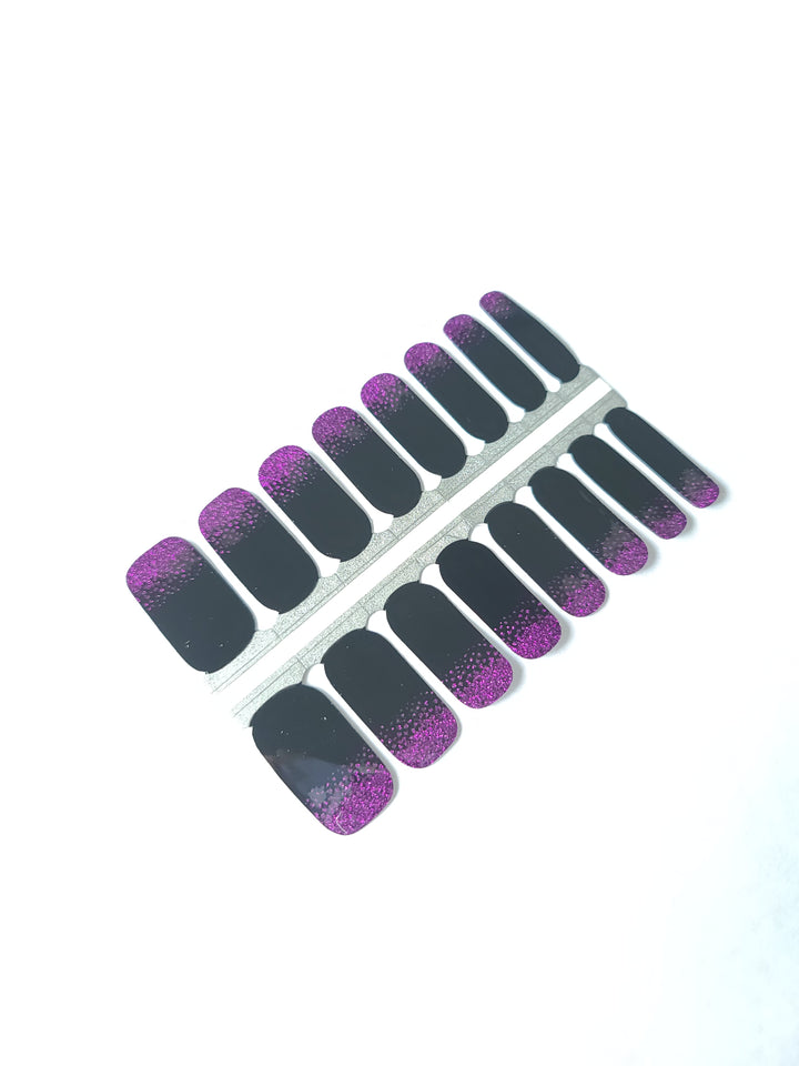 Noir uni avec paillettes violettes Halloween
