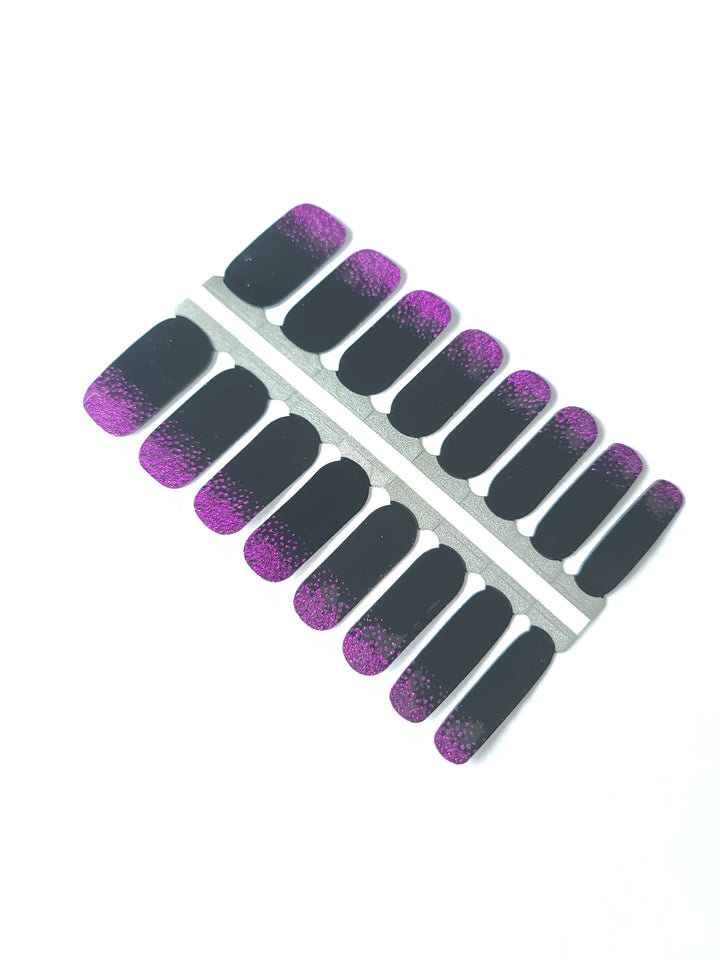 Noir uni avec paillettes violettes Halloween