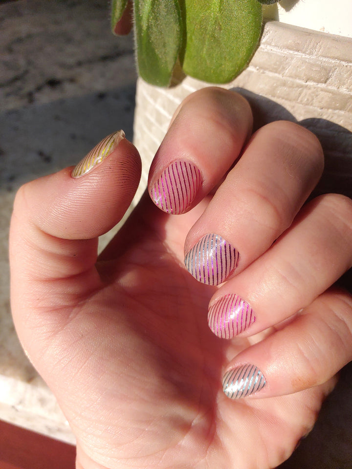 Rainbow Diagonal Lines Clear Overlay Negative Space