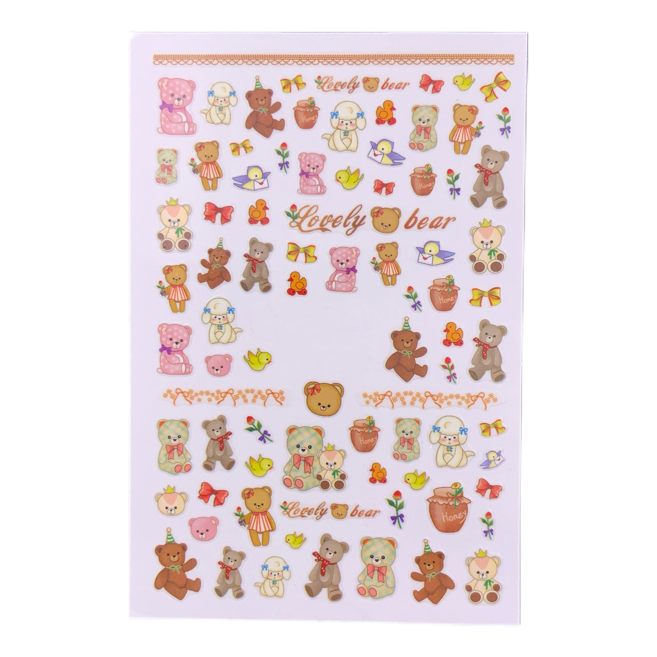 Teddy Bears Brown and Pink, Birds and Bows, Honey Jar, Happy Birthday