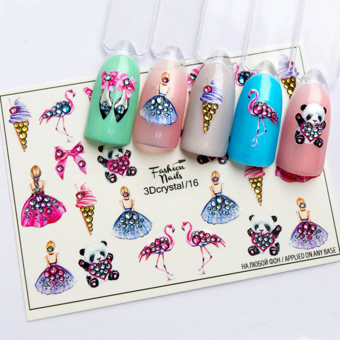 3D Girl Dancer, Flamingo, Panda Bear, Ice Cream, Chaussures à talons avec strass