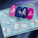 3D White Butterflies and Fireflies with Pink, Yellow, Blue, Green Crystals