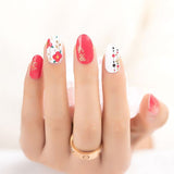 Paillettes et fleurs d'or rouge et blanc