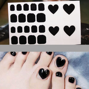 Black Hearts and Solid Black Toe Nails
