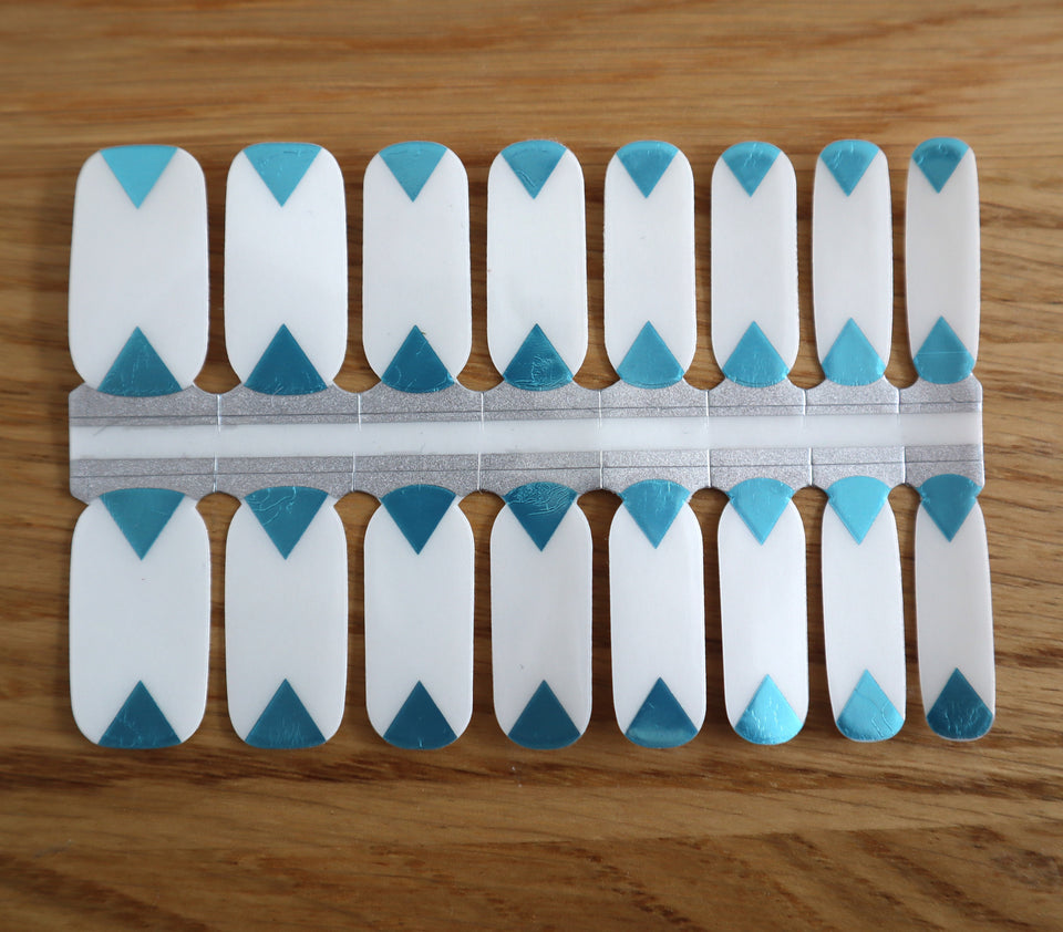 Teal Metallic Foil Triangle Clear Overlay Negative Space