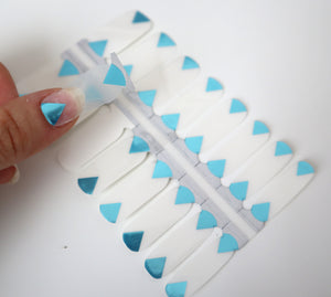 Teal Metallic Foil Triangle Clear Overlay Negative Space