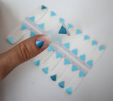 Teal Metallic Foil Triangle Clear Overlay Negative Space