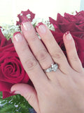 Deep Red with Gold Glitter French Manicure Clear Background