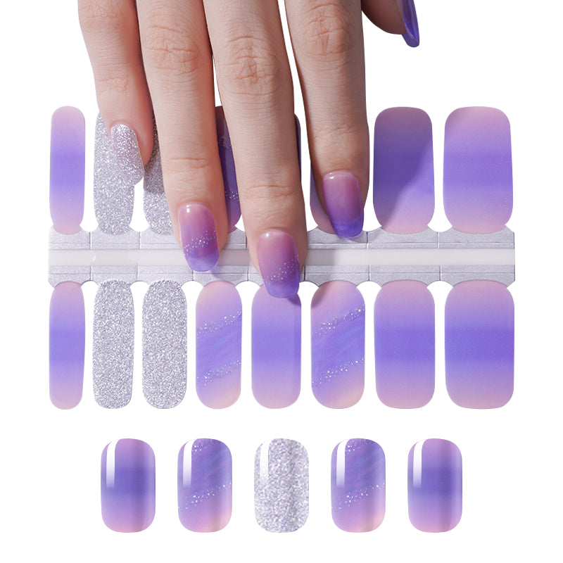 Purple Ombre with Silver Glitter