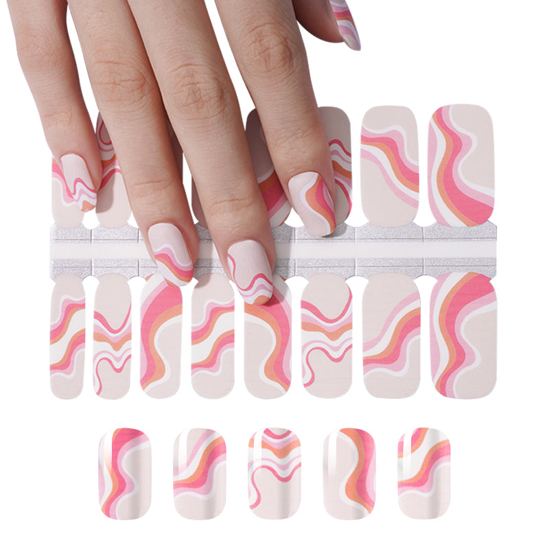 White Smoke Nude Beige, Pink, White and Orange Retro Swirls Abstract Art