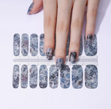 Blue and Silver Swirls Marble Effect Glitter