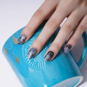 Blue and Silver Swirls Marble Effect Glitter