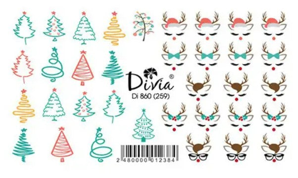 Christmas Trees and Deer Antlers with Eyelashes and Nose