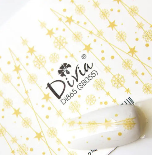 Gold Stars with Snowflakes Pattern Winter Christmas
