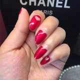 Fond Clair Rouge En Forme De Coeur French Manucure Saint Valentin Amour